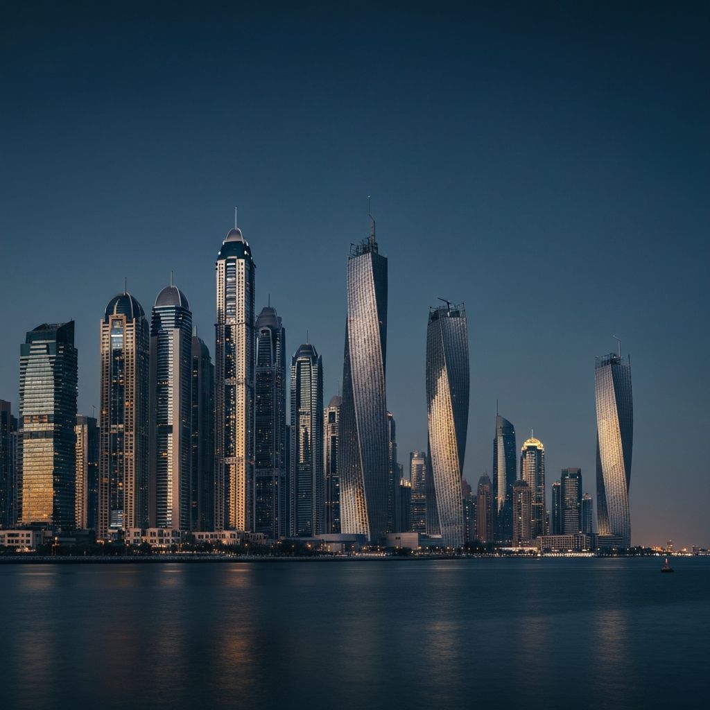 Dubai skyline at dusk